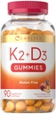 Carlyle Vitamin D3 K2 Gummies | 90 Count | 5,000 IU of D3 + 50 mcg MK7 | Peach Mango Flavor | Vegetarian, Non-GMO, and Gluten Free Supplement