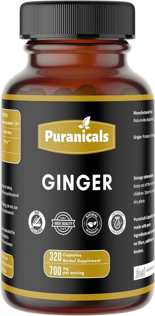 Ingefær Premium 320 Capsules Non GMO and Gluten Free