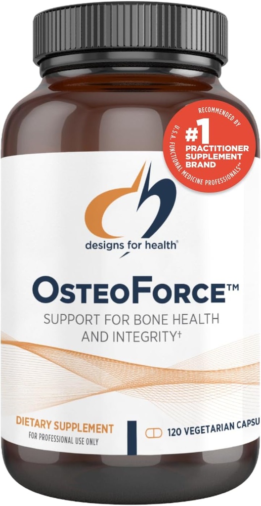 Design til sundhed OsteoForce - Premium Bone Support - stærkt Absorbable Nutrients Calcium Malat, Magnesium, Zink Bisglycinate Chelat, Vitaminer D + K - non-GMO, Soy Free (120 kapsler)