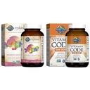 Livets have Organiske Vitamin til Kvinder 40 + - 60 tabletter, Kvinder Multi 40 +, Veganske Vitamin & Vitamin Code Raw Iron 30ct kapsler