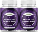 Aktiveret kul piller Detox & Rense - Rensende kokos kapsler med 1200 mg per servering til bloating Relief - Aktiv afgiftning supplement til krop og tandkød - 90 Greve - 2 Pack