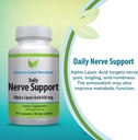 Nerve Support - Avanceret nerve Relief med Alpha Lipoic Acid 650 mg - Nerve Vitaminer til lette hænder, ben og fodposer - 60 kapsler / 30 dages forsyning