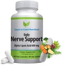 Nerve Support - Avanceret nerve Relief med Alpha Lipoic Acid 650 mg - Nerve Vitaminer til lette hænder, ben og fodposer - 60 kapsler / 30 dages forsyning