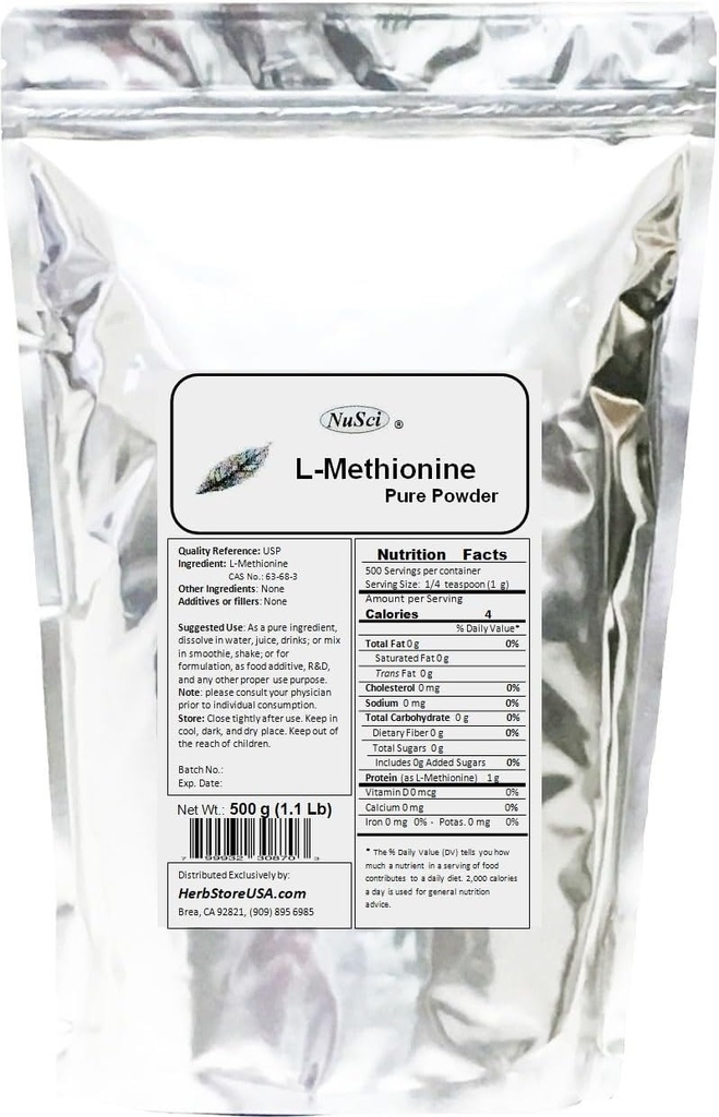 L- methionin pulver Pure (500 bedstemor (1, 1 lb))