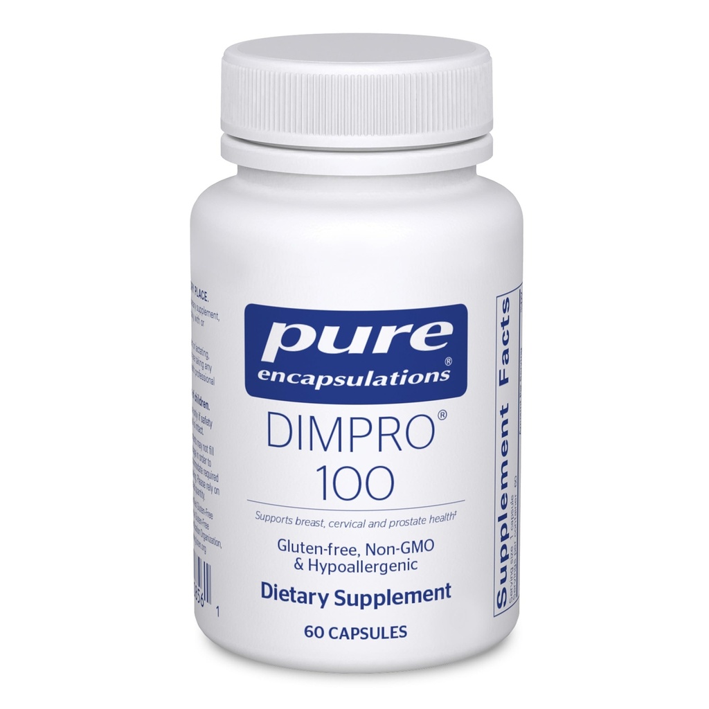 Pure indkapslinger DIMPRO 100 - Diindolylmethan Supplement - for bryst, cervikal og prostata sundhed - Gluten Free & Vegan - 60 kapsler