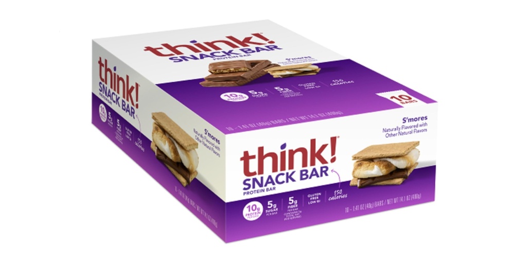 Tænk! Proteinstænger med Chicory Root til Fiber Snack Bars, 1.4 Oz