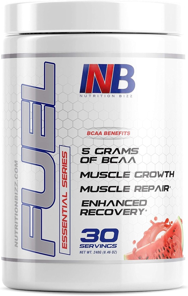 Brændstof 2: 1: 1 BCAA pulver, 5 Bedste af BCAAs Aminosyrer, Post Workout Recovery Drink for Muscle Building, Recovery, and Endurance, 30 Servering (Watermelon)