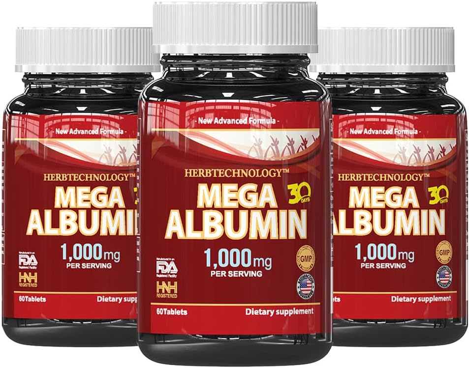 Dr.K & C HNHusa Mega Albumin Protein 1000mg 180 tabletter Sund Nyre Lever funktion Wellness Total Health Support Energy Life Balance Supplement 60tabs 3pk