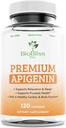 Apigenin Supplement- 50mg 120 Caps, 4 Måned Supply- Potent Bioflavonoid & Antioxidant. * Søvnhjælp til afslapning, prostata sundhed & mere * Non- GMO - Gluten Free- Vegan