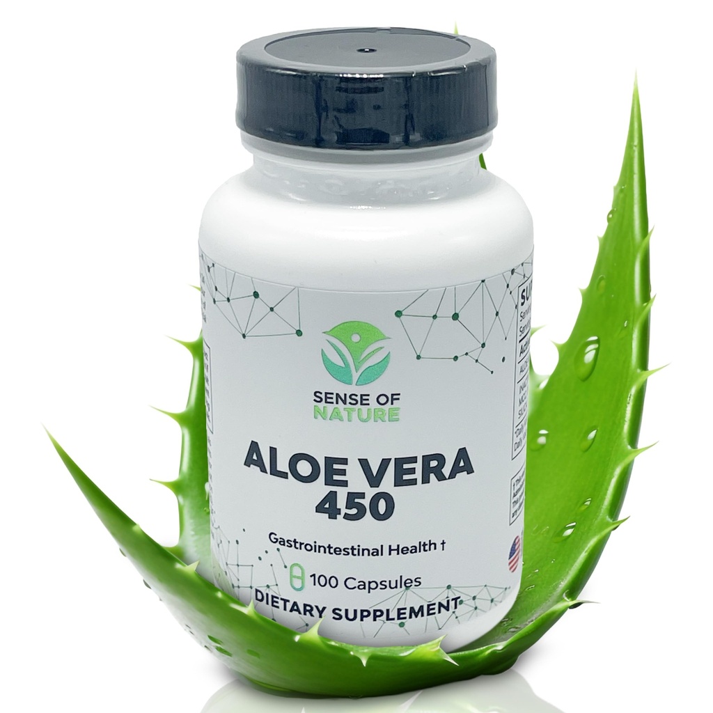 Aloe Vera 450 Kapsler Økologisk Mezzogiorno 124; Non- GMO Aloe Vera Pills Mezzogiorno 124; Lavet med USDA Organic Aloe Vera Supplements Mezzogiorno 124; Digitalt & Fælles Support Supplement