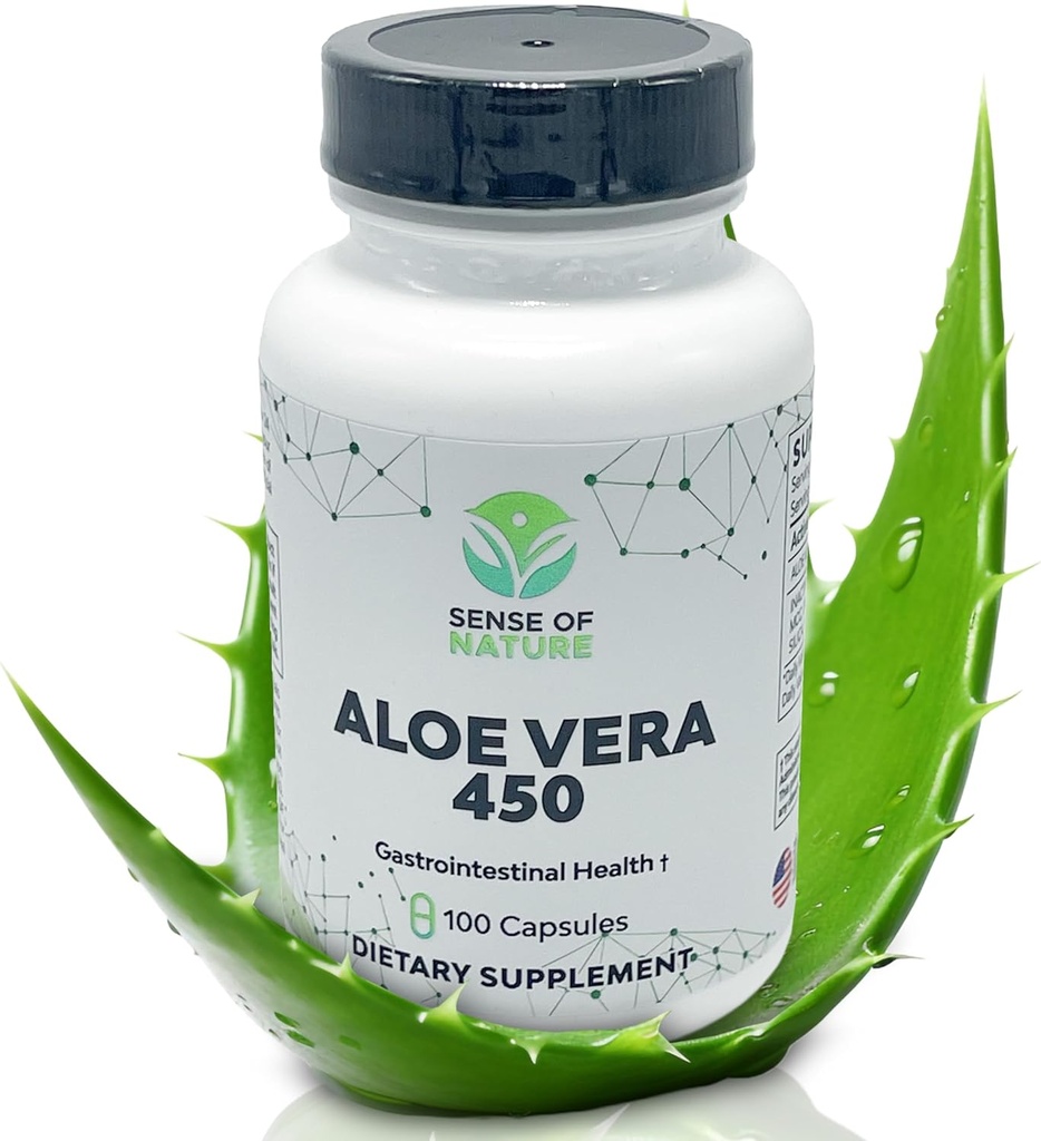 Aloe Vera 450 Kapsler Økologisk Mezzogiorno 124; Non- GMO Aloe Vera Pills Mezzogiorno 124; Lavet med USDA Organic Aloe Vera Supplements Mezzogiorno 124; Digitalt & Fælles Support Supplement