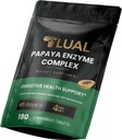 LUAL Papaya Enzyme Complex - tyggetabletter med papain, bromelain & fordøjelsesenzymer - understøtter fordøjelse og næringsstofabsorption - Natural Papaya Flavor - 180 Greve