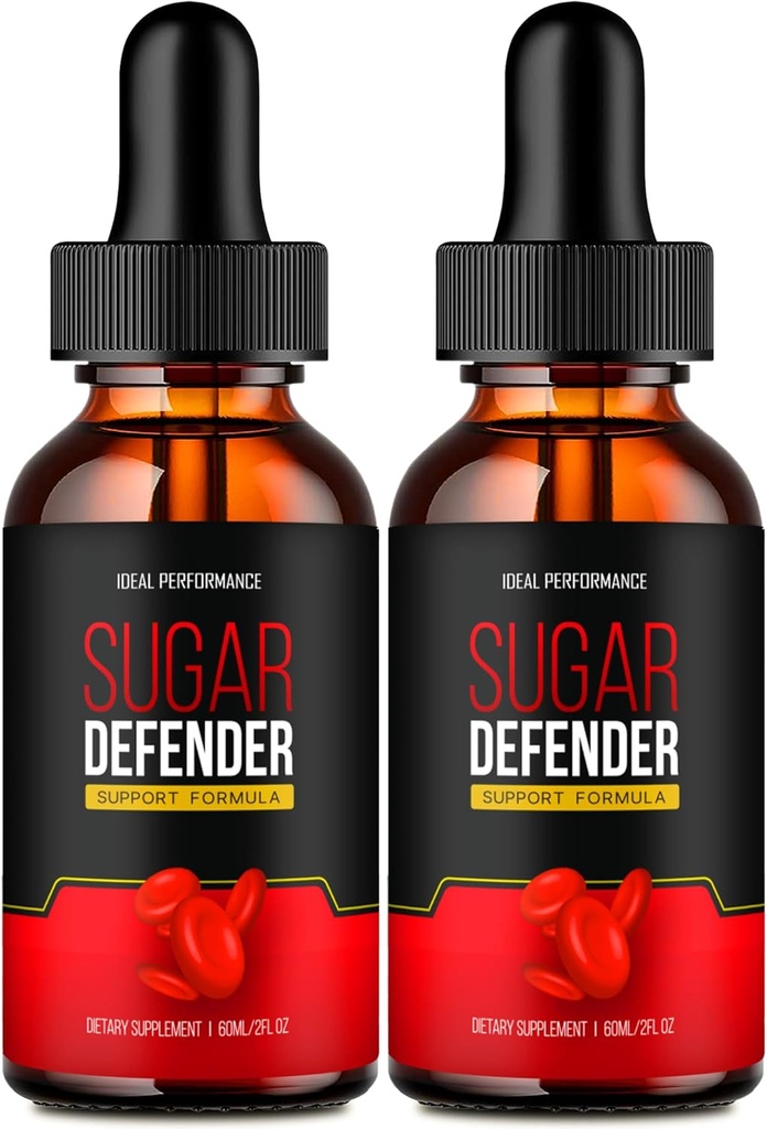 IDEAL YDEEVNE Sugar Defender Drops, Sugar Defender Supplement Liquid Drops - Maksimal styrke, SugarDefender Sundhed og Wellness Alle naturlige formel, SugarDefender Liquid Anmeldelser (2 Pack)