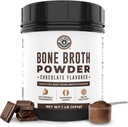 16oz Chokolade Bone Broth Protein Powder from Grass Fed Beef - Non-GMO Ingredienser, Gut- Friendly, Low Carb Dairy Free Protein Powder - Natural Collagen Kilde til fælles støtte - Keto Friendly