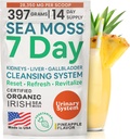 Atlantic Naturals Sea Moss 7 Day Detox Liver, Gallbladder & Kidney Cleanse - Support with Dandelion Root, Milk Thistle, Burdock Root, Red Clover, Chanca Piedra - Pineapple Flavor Drink Mix (14 oz)