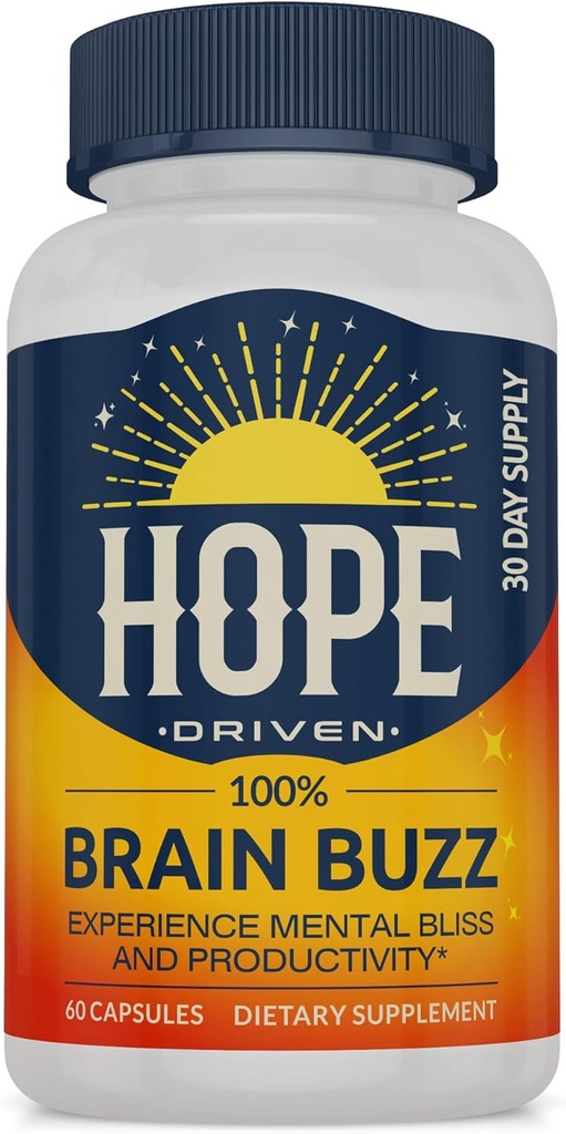 Brain Buzz Brain supplement til hukommelse og fokus 124; memory supplement til hjernen 124; 40- in-1 Brain Booster supplement til fokus, hukommelse, klarsyn, energi, ydeevne nogensinde 124; For mænd og kvinder; 60 Veggie kapsler