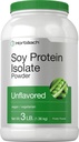Horbaach Soy Protein Isolate Powder against 124; 3 LB Measures 124; Unflavored Measures 124; for kvinder og mænd Measures 124; Vegetar, Vegan, Non- GMO, og Gluten Free