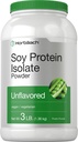 Horbaach Soy Protein Isolate Powder against 124; 3 LB Measures 124; Unflavored Measures 124; for kvinder og mænd Measures 124; Vegetar, Vegan, Non- GMO, og Gluten Free