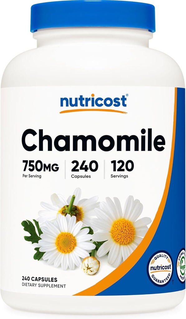 Nutricost Kamille 750mg, 240 Vegetariske Kapsler, 120 Servering - Non- GMO, Gluten Free