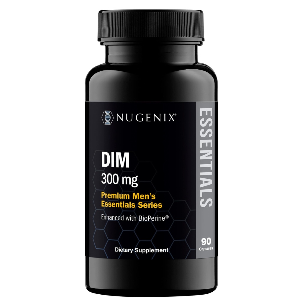 Nugenix Essentials DIM Supplement 305 mg Diindolylmethan & BioPerine for Hormone Balance, 90 kapsler