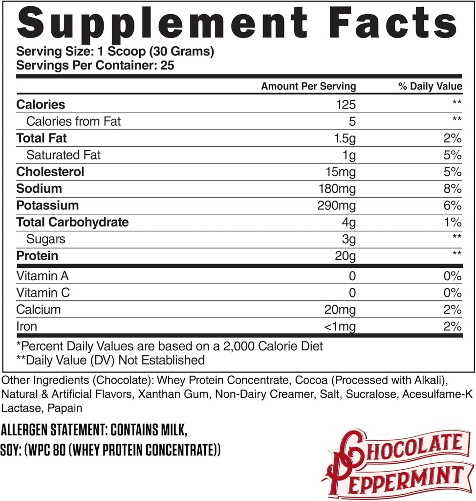 Steel Kosttilskud Whey- Pro Buddy; 100% Pure Whey Protein Powder for mænd og kvinder Buddy; Chokolade Pebermynte