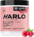 Harlo - Raspberry Salt Electrolyte Drink Mix med Bovine Collagen & Creatine-Creatin Monohydrat Powder - Energy Drink Powder - Pre Workout Powder - Sugar Free Energy Drinks - Post Workout Recovery