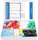 Swpeet 200 Pcs Molecular Model Kit for Økologisk og Uorganisk Kemi, Kemi Molecular Model Student and Lærer Set - 83 Atoms & 116 Links & 1 Short Link Remover Tool