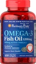 Puritans Pride Omega-3 Fish Oil 1200 mg (360 mg Active Omega-3) - 100 Softgels