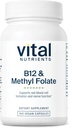 Vital Nutrients Vitamin B12 & Methyl Folate Mezzogiorno 124; Vegansk Methylerede Folat & B12 Supplement Mezzogiorno 124; 5- MTHF Plus B12 Understøtter nervesystemet & Metabolisme * Gluten, Dairy, Soy Free Mezzogiorno 124; 100 Kapsler