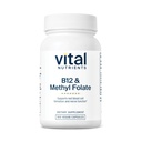 Vital Nutrients Vitamin B12 & Methyl Folate Mezzogiorno 124; Vegansk Methylerede Folat & B12 Supplement Mezzogiorno 124; 5- MTHF Plus B12 Understøtter nervesystemet & Metabolisme * Gluten, Dairy, Soy Free Mezzogiorno 124; 100 Kapsler