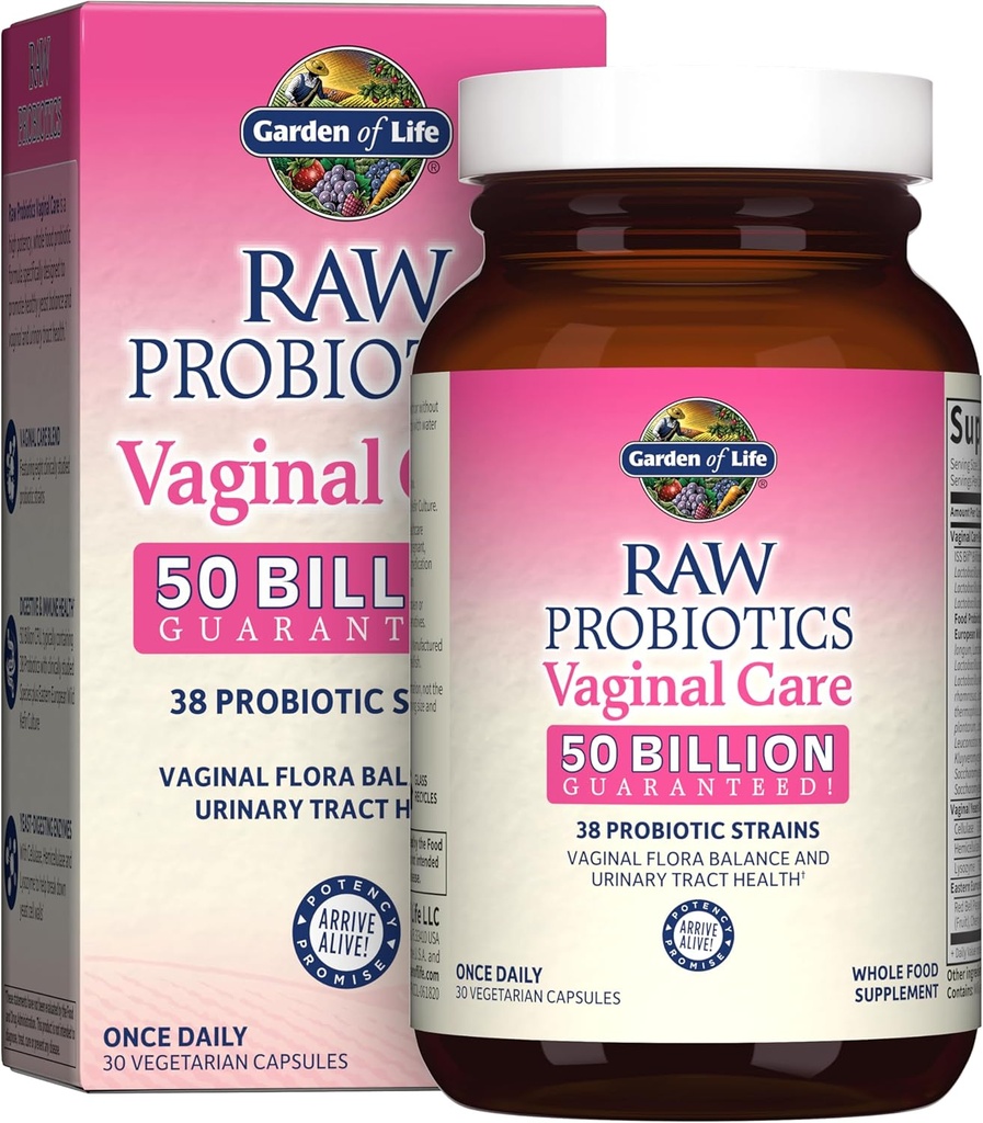 Have of Life Raw Probiotika til Kvinder Vaginal Care med Acidophilus, Probiotiske Promoes Yeast Balance, Vaginal, Urinary Tract Health, Gluten Free, 30 Vegetariske Kapsler