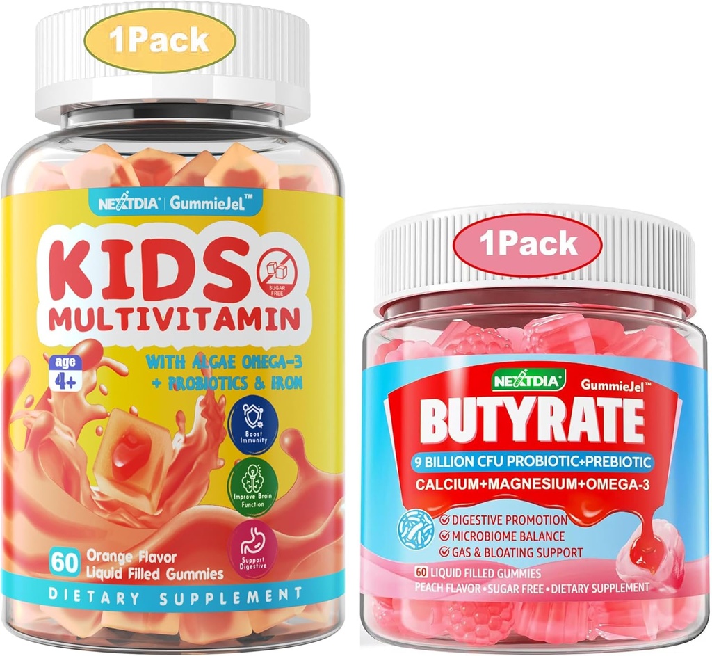 Børn Multivitamin Gummier med Jern + Butyrate Gummier med Probiotika + Prebiotika + Postbiotika