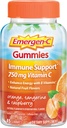 Emergen-C 750mg Vitamin C Gummies for Adults, Immunity Gummies with B Vitamins, Gluten Free, Orange, Tangerine and Raspberry Flavors - 45 Count