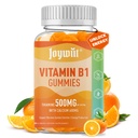 Vitamin B1 Gummies 500mg, Chewable Thiamine B1 Supplement for Adults, with 600mg Calcium Citrate, Support Nervous System, Vegan, Natural Orange Flavor