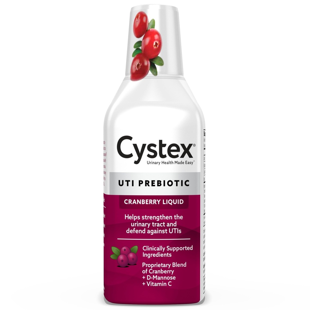 Cystex UTI Support & Urinary Health Supplement - Sugar- Free Cranberry Prebiotic with D- Mannose, Vitamin C, & Bromelain for UTI Protection & Vedligeholdelse - Flydende formel - 7,6 fl oz - (pakke med 1)