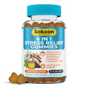6-in-1 Stress Relief Gummies 60ct - Aids Afslapning med Ashwagandha, GABA, L-theanine, Lemon Balm, Kamille, Black Cumin Seed Nigella Sativa. Forbedret dyb søvn, fælles støtte - 60 gummies
