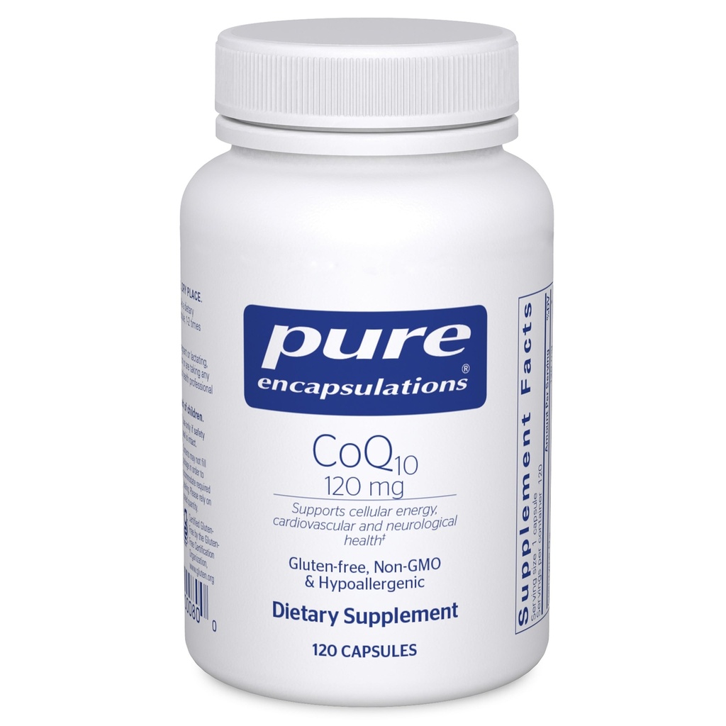Ren indkapsling CoQ10 120 mg - Coenzym Q10 supplement til hjertesundhed, energi, antioxidanter, hjernesundhed og hukommelse - cellular sundhed, kognition og cardiovaskulær støtte * - 120 kapsler