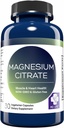 MD. Life Magnesium Citrate 250 mg - 30 Kapsler - Høj Absorption Magnesium Citrate Supplement - Easy- to- Swallow Kapsler til muskel, nerve, hjerte, søvn og ben Support