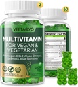 Vitamin D3 + K2- 1000IE D3 90mcg K2 - Multivitamin til vegetar & voksne w / Alger Omega-3, Jern, Methyl B12, Seamoss, Jod for for ben, Muskel, Energi, Immunitet Support - Sugar Free, Gluten- Free, 120 Tæl