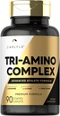Carlyle Tri- Amino L- Arginin L- Ornithin L- Lysin Supplement: 124; 90 Caplets - 124; Vegetar, Non- GMO, Gluten Free