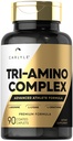 Carlyle Tri- Amino L- Arginin L- Ornithin L- Lysin Supplement: 124; 90 Caplets - 124; Vegetar, Non- GMO, Gluten Free