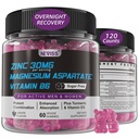 Zink og Magnesium supplement, Zink Magnesium Aspartat Post Workout Gummies for Mænd Kvinder, med B6-vitamin, B12, D3, Gurkemeje for Nighttime Inddrivelse, Reducere træthed, Boost Immunitet & Sleep, 120 Tæl
