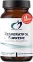 Design for sundhed Resveratrol Supreme - Trans Resveratrol fra japansk Knotweed + Quercetin - Sund aldring + Kardiovaskulær Support, Non- GMO (60 kapsler)