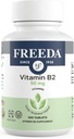 Freeda vitamin B2 Riboflavin 50mg - Energi & Nervesystemet Support - Kosher, Vegan, Gluten- Free B2 Supplement for Brain & Metabolisme - (100 Ct)