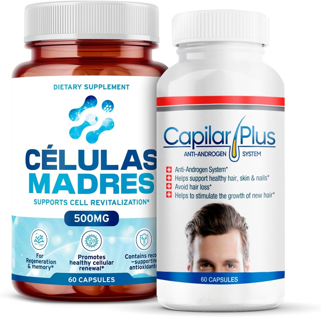 AFA Stem Cell & Hair Growth Supplement Bundle Memory 124; 60 Caps Hver Memory 124; Antiaging & Longevity Support med Immunity Boost 124; Capilar Plus til hårtab behandling Memory 124; Sund hud, Hår & Nails Memory 124; Spirulina, Chlore