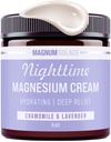 Magnesium Lotion - Nighttime Magnesium Cream - Anvend på ben, arme eller bryst - topisk Magnesiumchlorid - USA Made and Safe for Kids (Kamille Lavender)