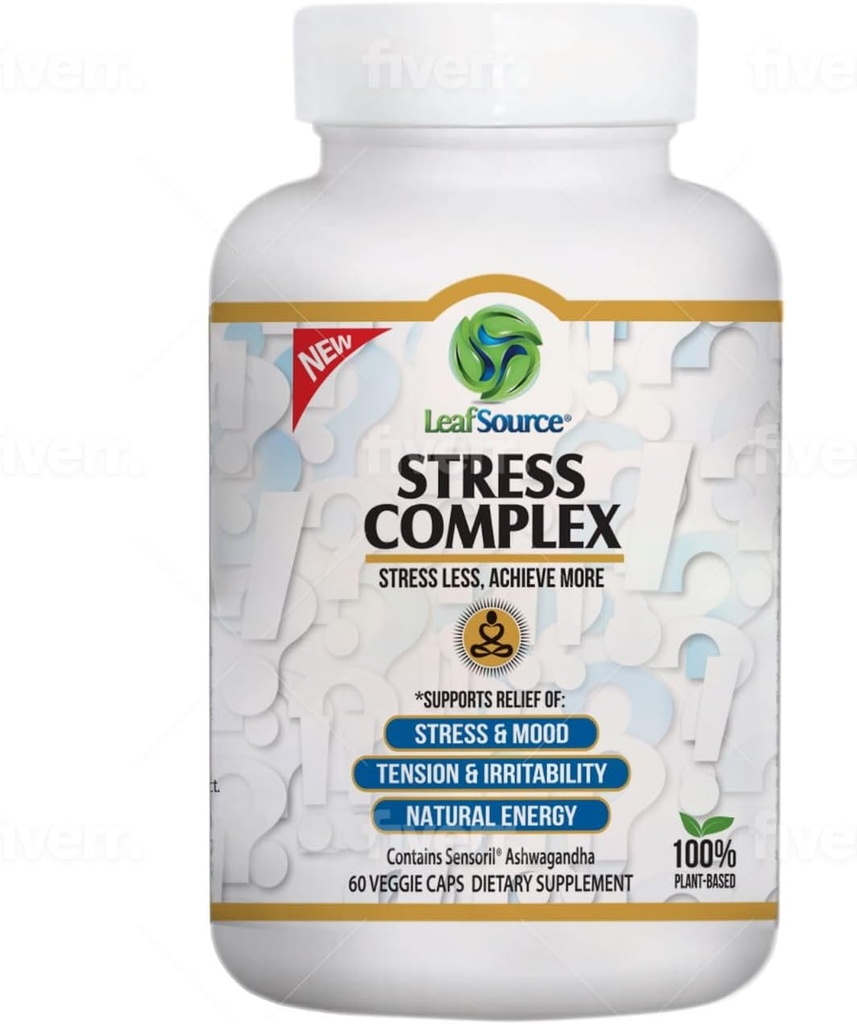 CURCE Stress Complex - Natural Stress Relief & Energy Boost - Advanced Ashwagandha Sensirol ® - Reducerer irritability, forbedrer fokus, ro og søvn - Træthed Fighting - 60 kapsler