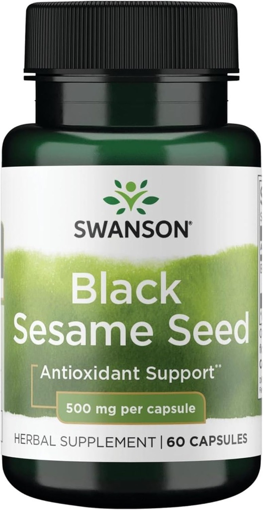 Swanson Full Spectrum Black Sesame Seed 500 milligram 60 kapsler