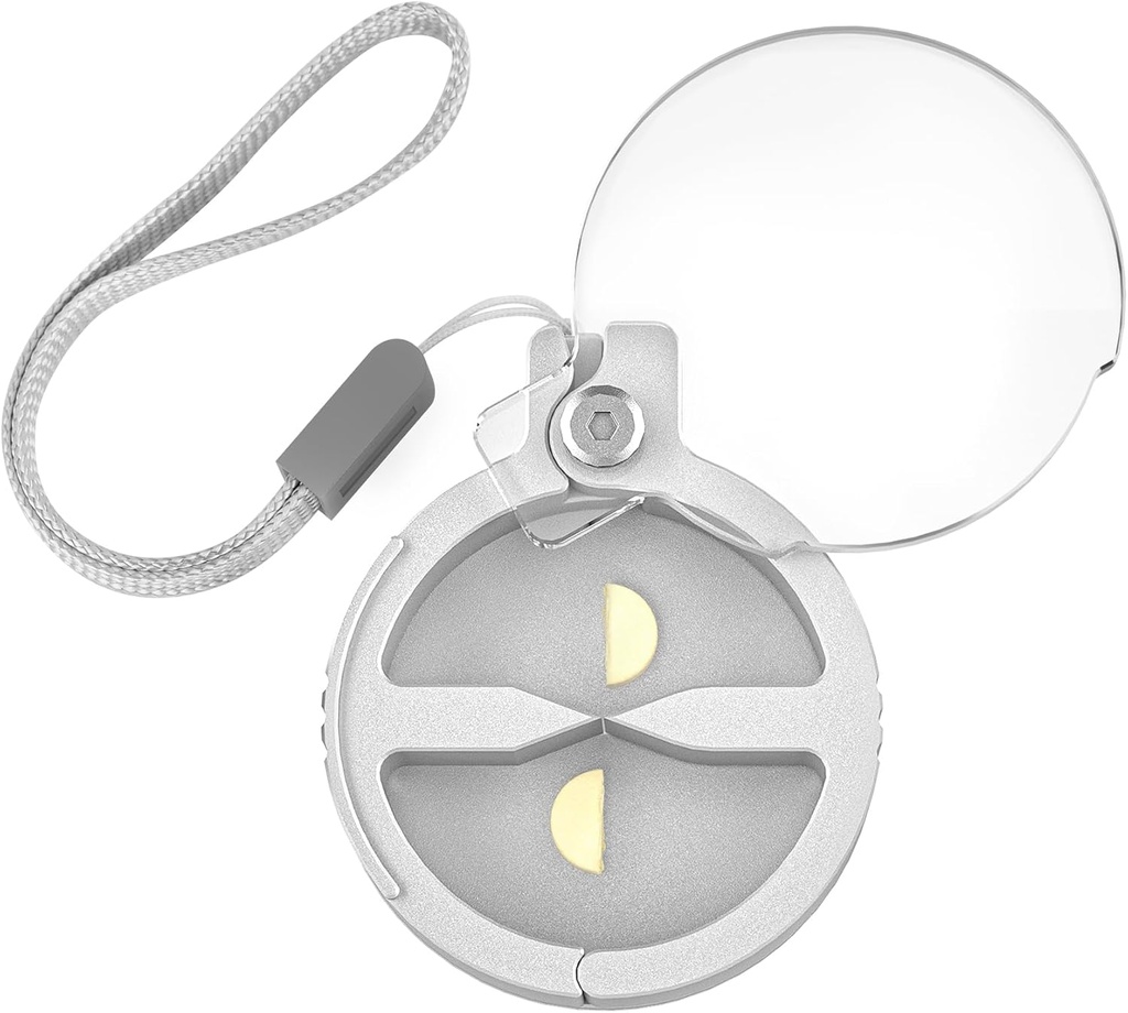 Holdbar Pill Splitter, Præcise Dual- Blade Aluminium Pill Cutter til små & store piller, Kompakt Pill sag med Lanyard til rejser, Daglig brug